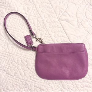 Coach purple leather wristlet